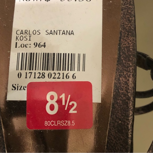 Carlos Santana Zing Brown Beaded Strappy Heels Size 8.5. - Picture 6 of 8